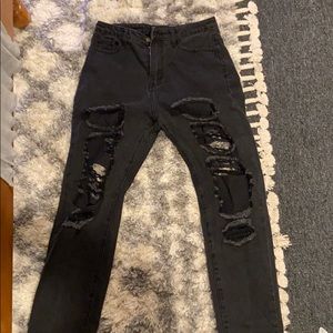 Black ripped jeans